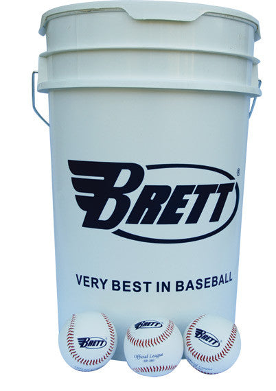 Brett Practice Baseballs and Bucket