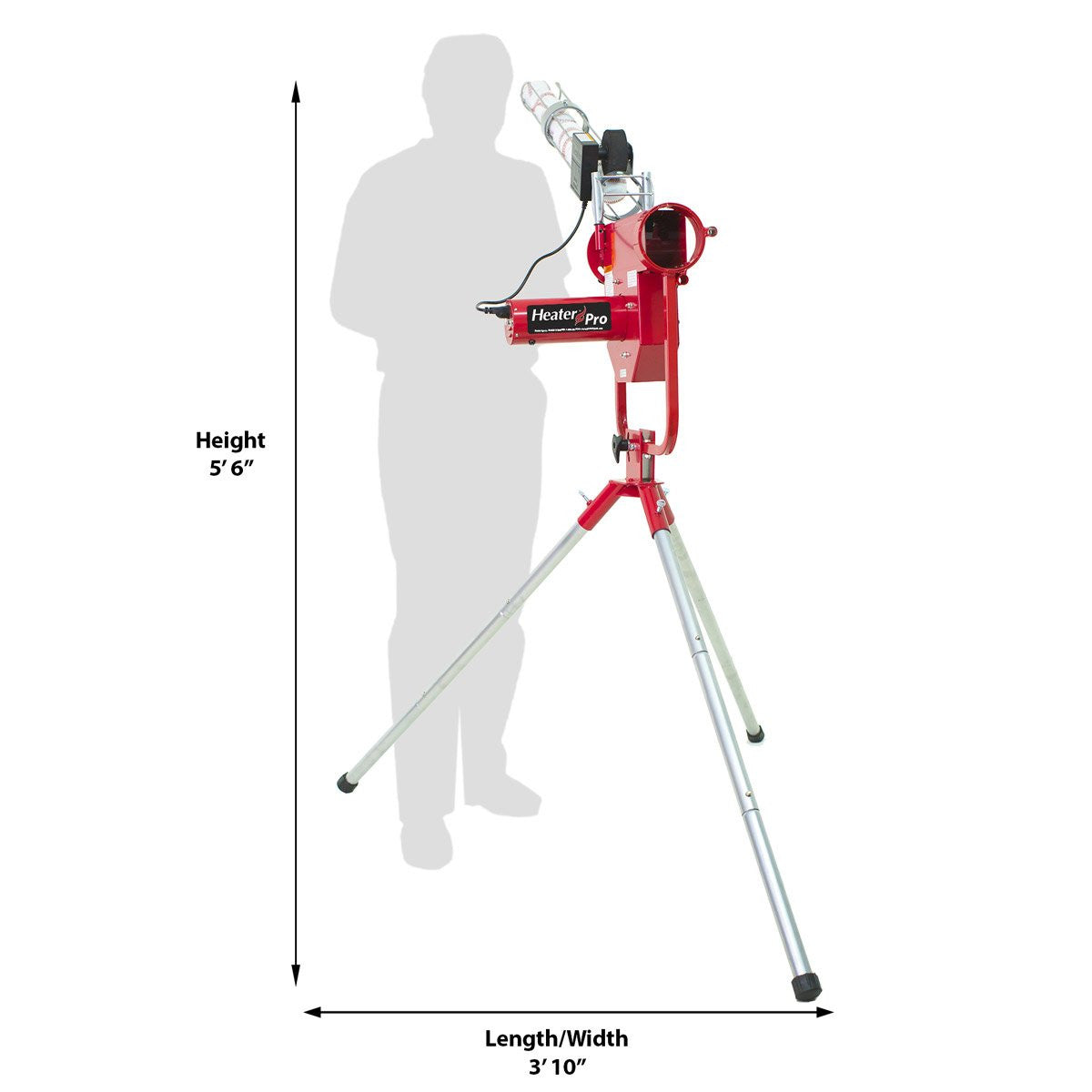 Heater Pro Curve Real Baseball Pitching Machine with Pivot Head and Auto Ball Feeder