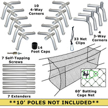 60x12x10 #24 Batting Cage Net and Frame Corners
