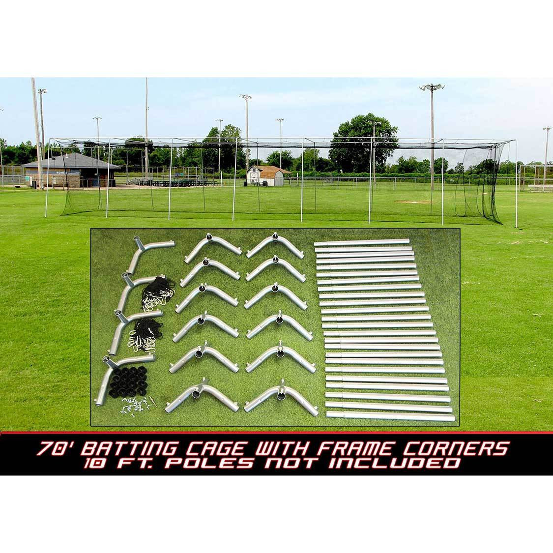 Batting Cage Net and Frame Corners