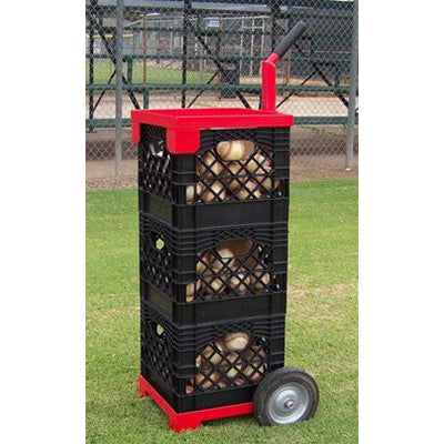 Baseball Crate Mate Loaded with 3 Crates of Baseballs