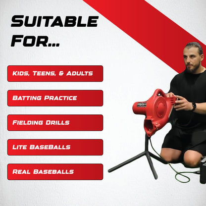 Heater BaseHit Real Baseball Pitching Machine with Auto Ball Feeder