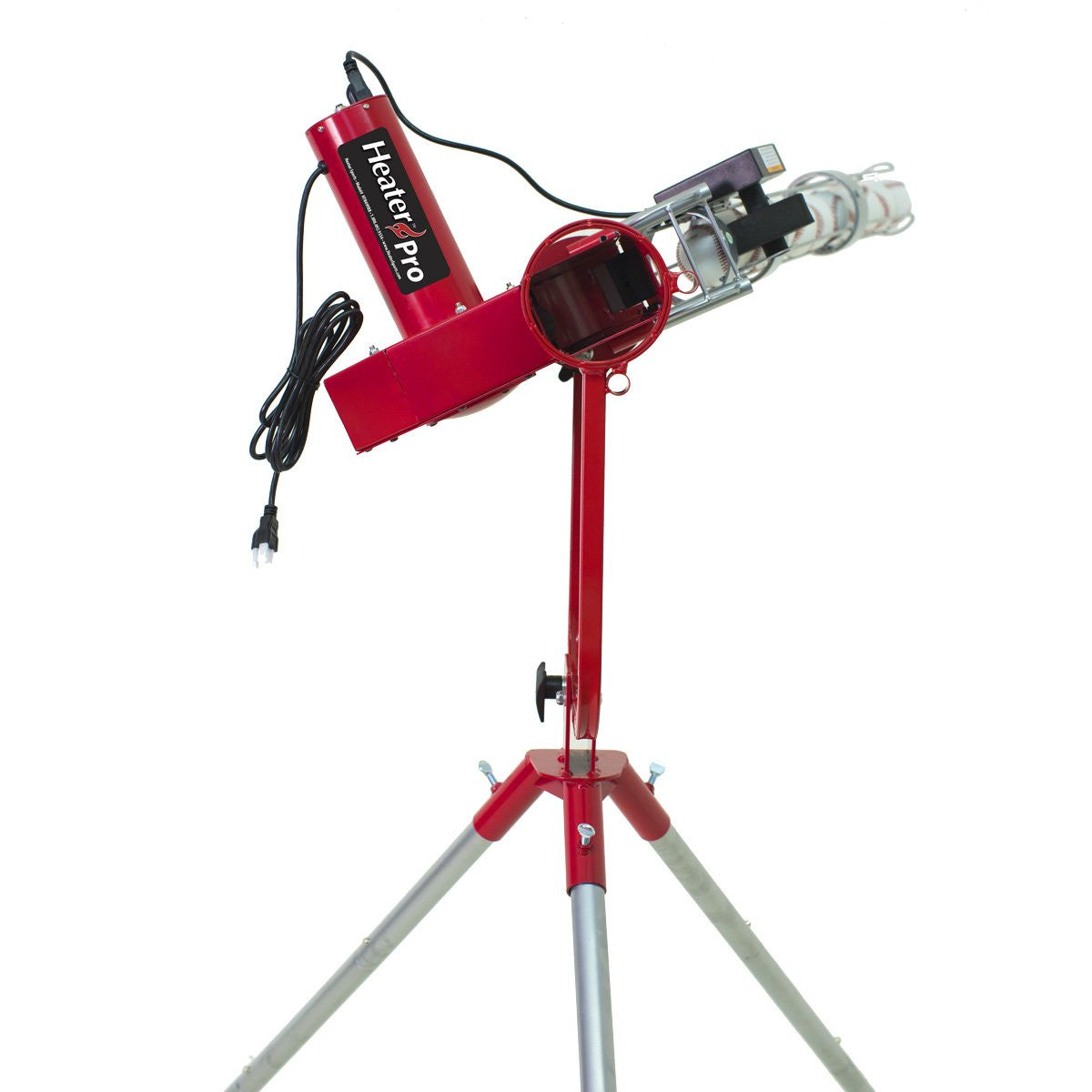 Heater Pro Curve Real Baseball Pitching Machine with Pivot Head and Auto Ball Feeder