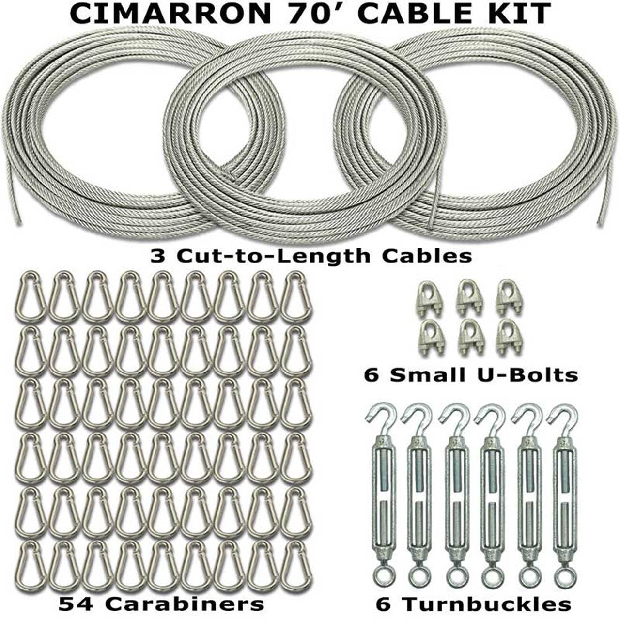 70ft. Batting Cage Cable Kit Components