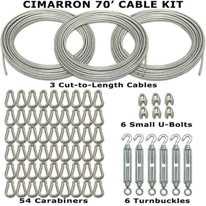 70ft. Batting Cage Cable Kit Components