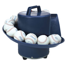 JUGS Soft Toss Machine loaded with Pearl baseballs