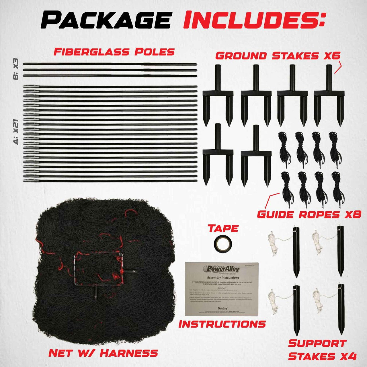 Heater Sports Power Alley 22 Ft. Backyard Batting Cage for Baseball and Softball