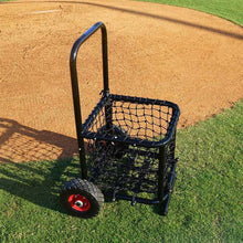low ball cart on the ground on a baseball field
