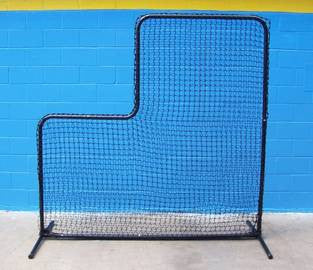 7x7 L Screen on baseball field in front of blue wall